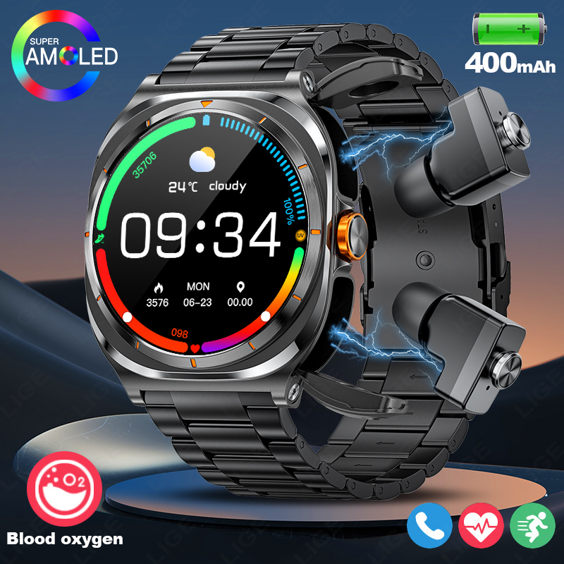 Smartwatch Health Watches For Women - LIGE 2025 Часы Беспроводные наушники 2-в-1