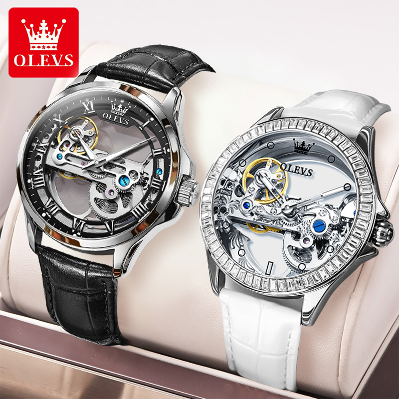 Skeleton Mechanical Watch - Часы OLEVS для пар, оригинальные полностью