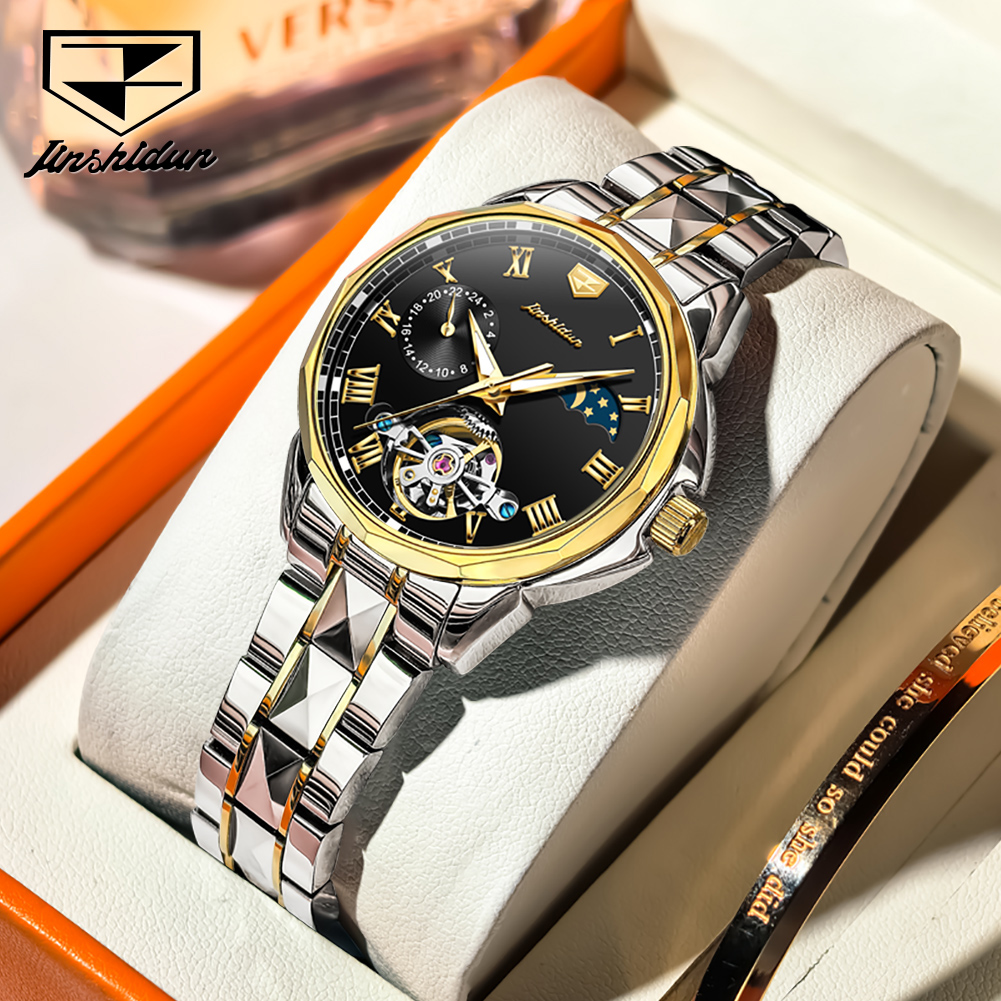 Skeleton Mechanical Watch - Женские часы JSDUN 8937: автоматические механические,