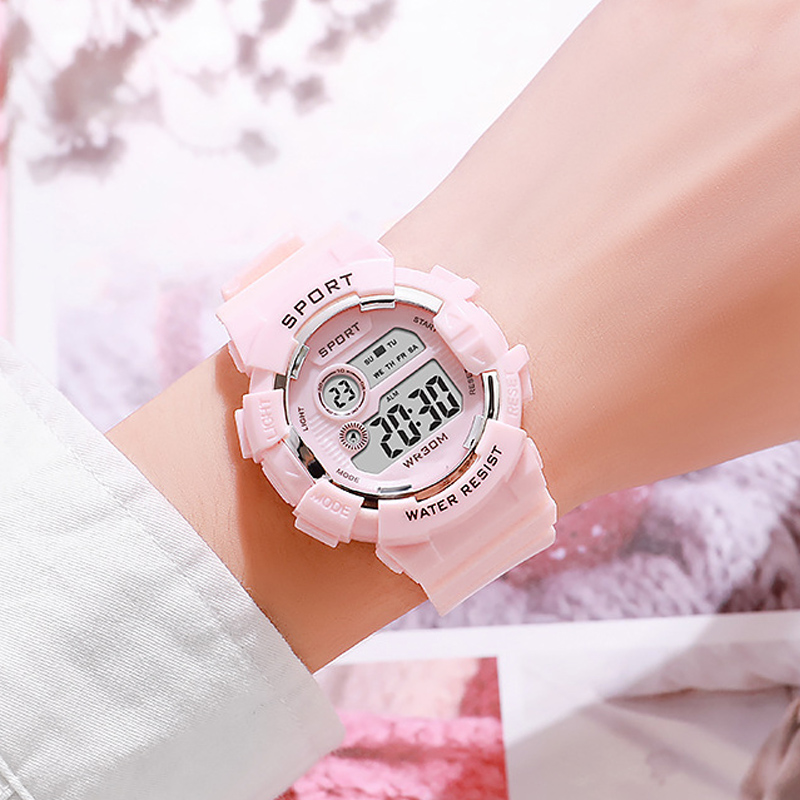 Smartwatch Digital Watches For Kid Boy With Alarm - Модные детские часы, светящиеся водонепроницаемые спортивные