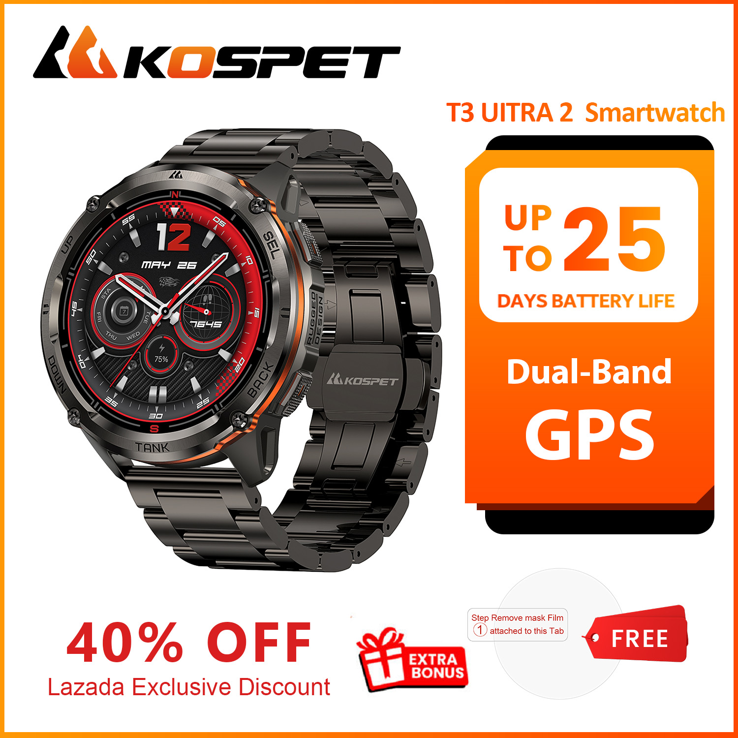 Smartwatch Premium Watches For Men - Новые смарт-часы KOSPET TANK T3 Ultra2