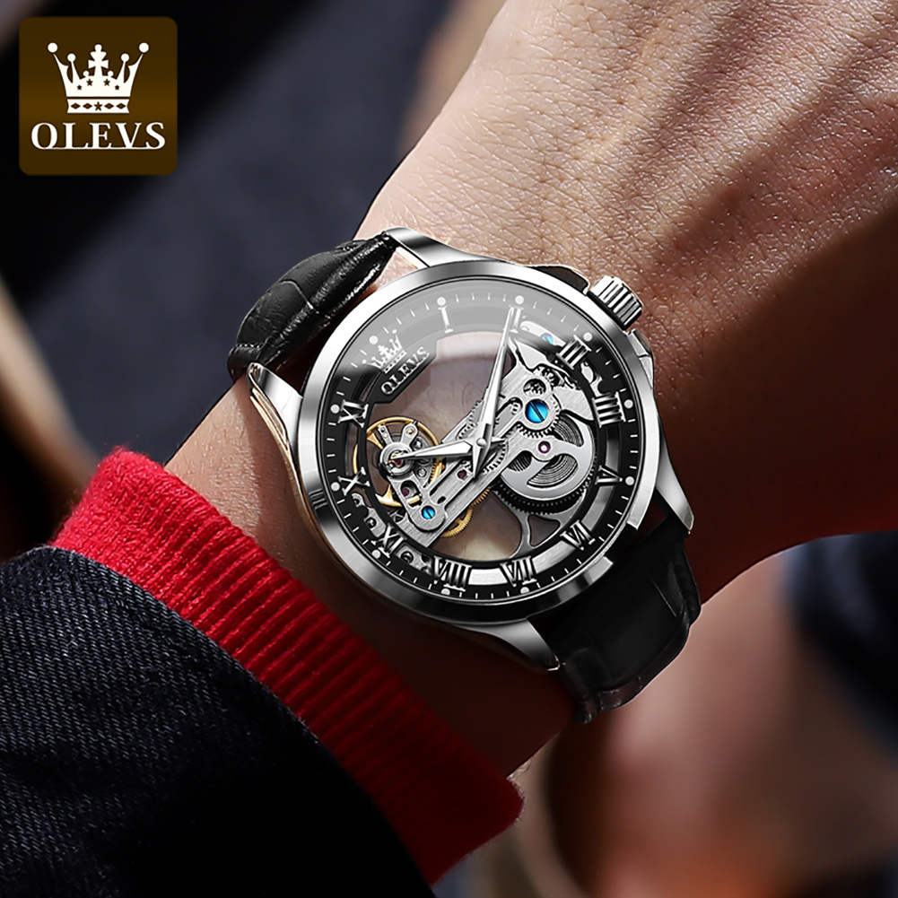 Часы OLEVS для пар, оригинальн – обзор и цена Skeleton Mechanical Watch