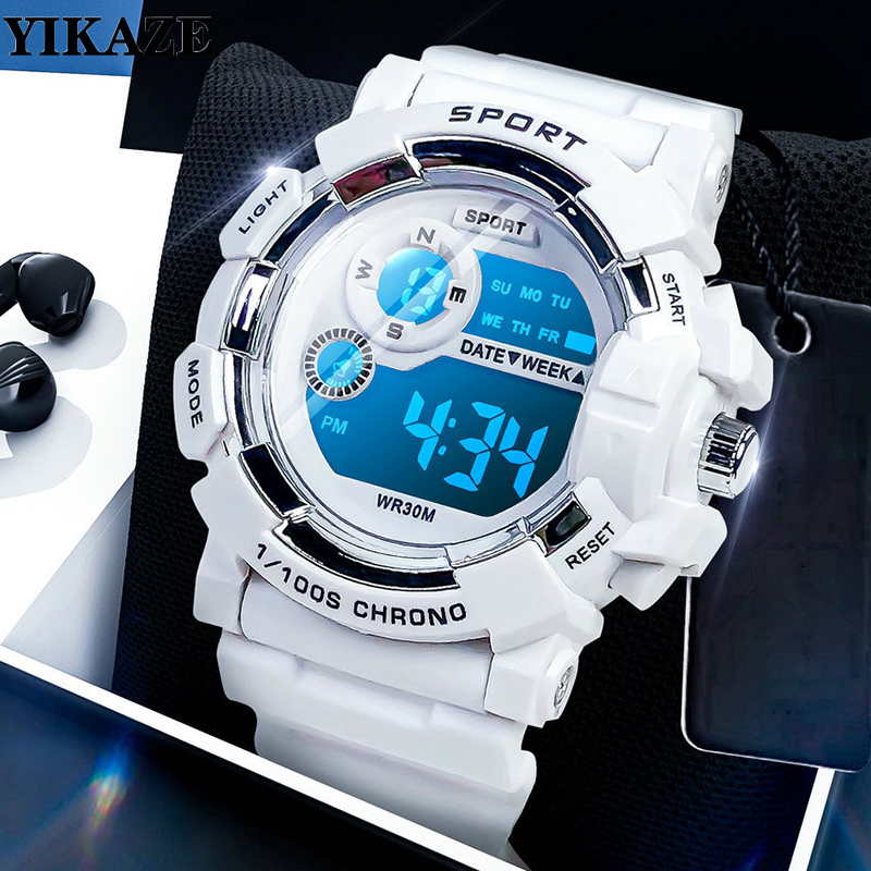 YIKAZE детские часы, модные св – обзор и цена Smartwatch Digital Watches For Kid Boy With Alarm