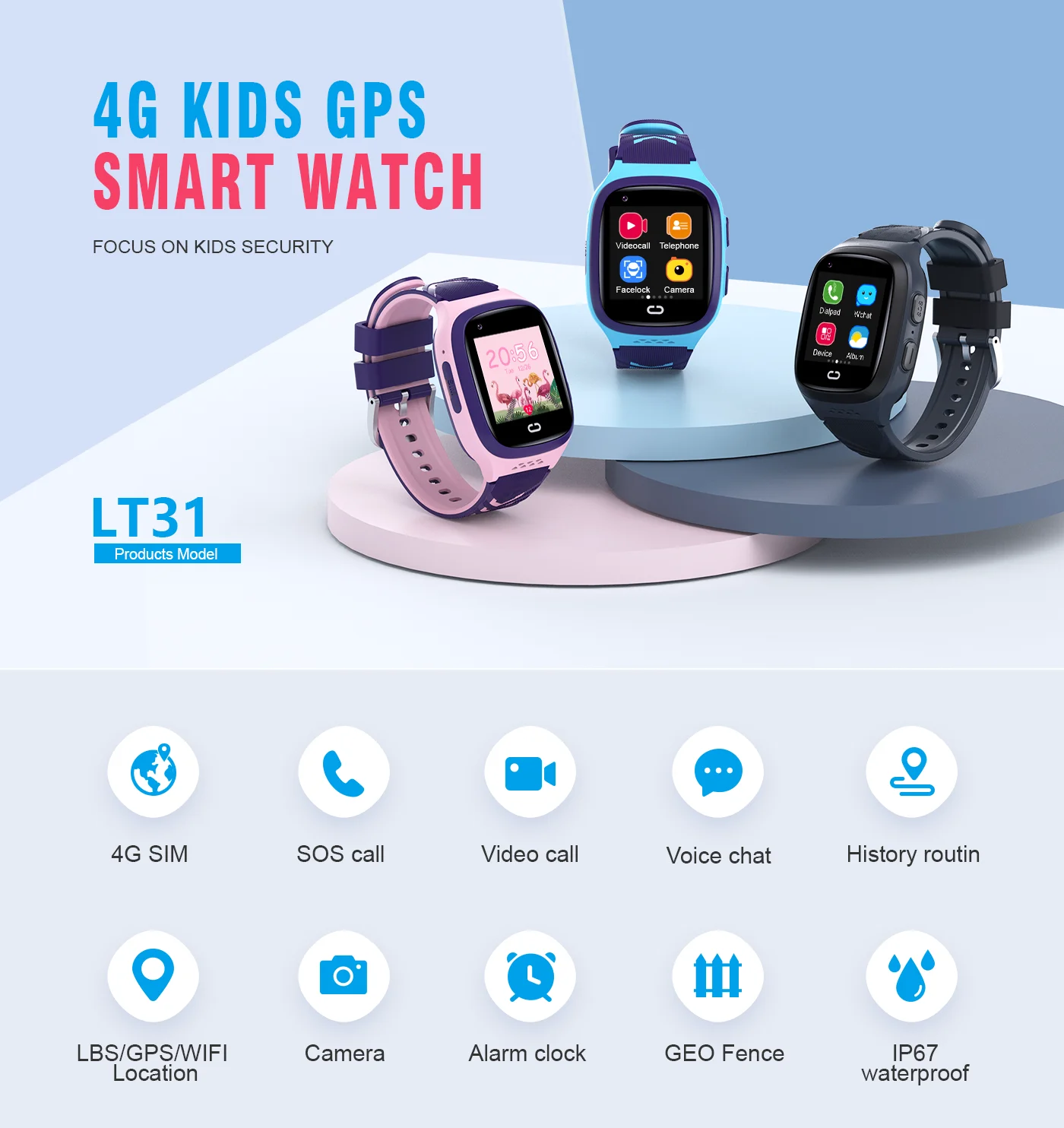 4G Детские Смарт-часы SOS Водо – обзор и цена Smartwatch Watches For Girls