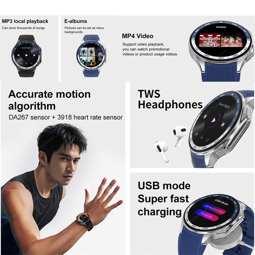 1,43 AMOLED Смарт-часы 3D Surr – обзор и цена Smartwatch Timex Watches For Men