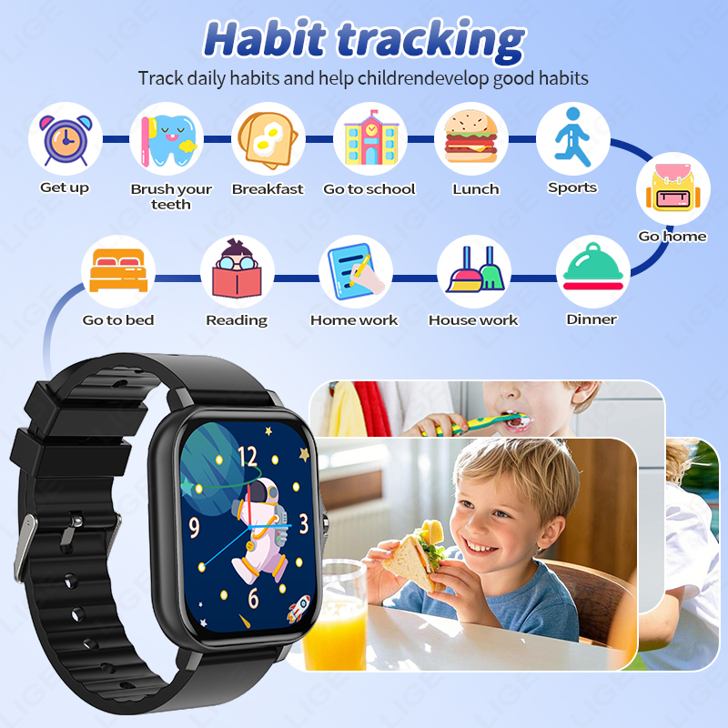 LIGE 2025 Звуковые книги Детск – обзор и цена Smartwatch Digital Watches For Kid Boy With Alarm