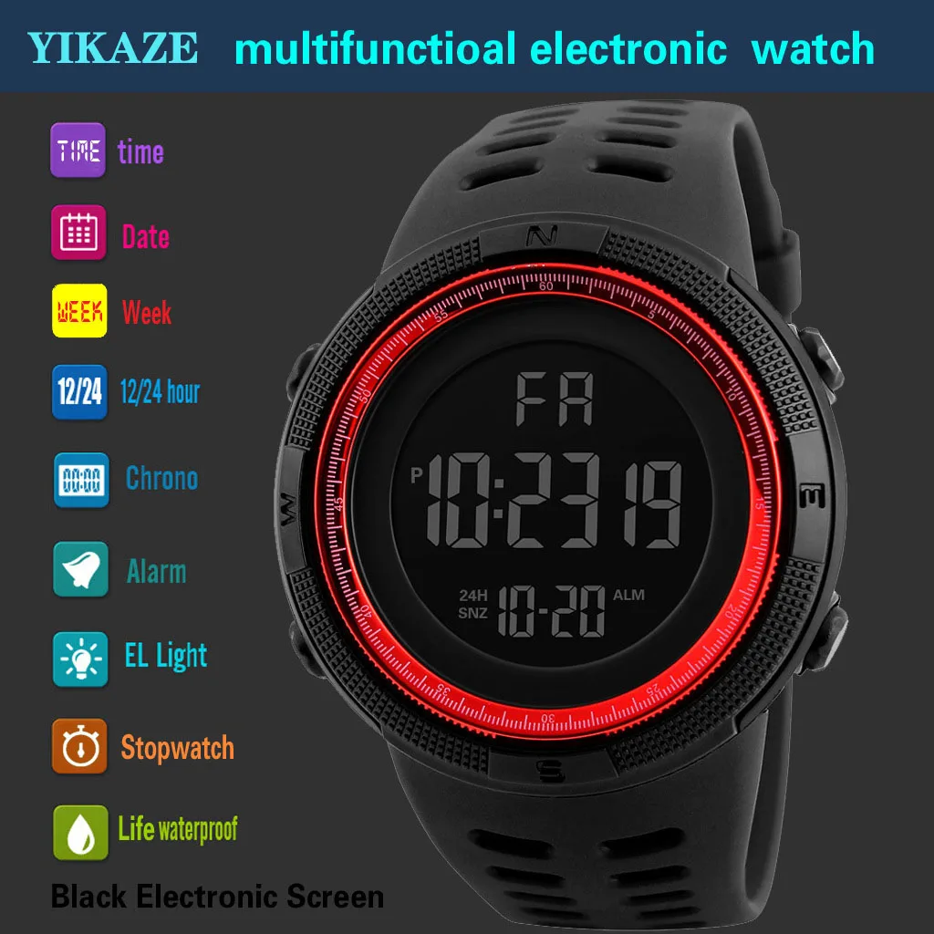 Часы YIKAZE X01 Мужские Цифров – обзор и цена Tide Watch Surf