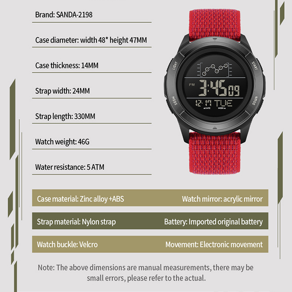 Электронные часы SANDA, нейлон – обзор и цена Tide Watch Surf