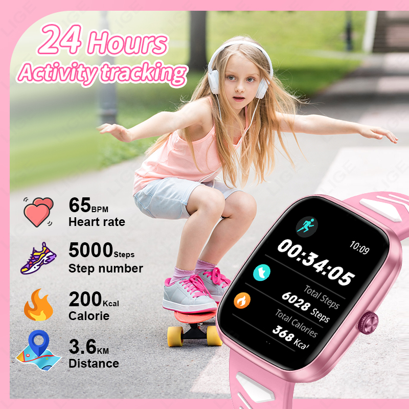 LIGE Новые 1,75-дюймовые водон – обзор и цена Smartwatch Digital Watches For Kid Boy With Alarm