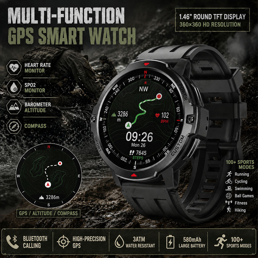 НОВЫЕ Смарт-часы с GPS 1,46 дю – обзор и цена Smartwatch Timex Watches For Men